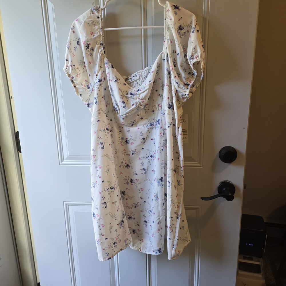 No Boundaries Floral Mini Dress - White and Pink